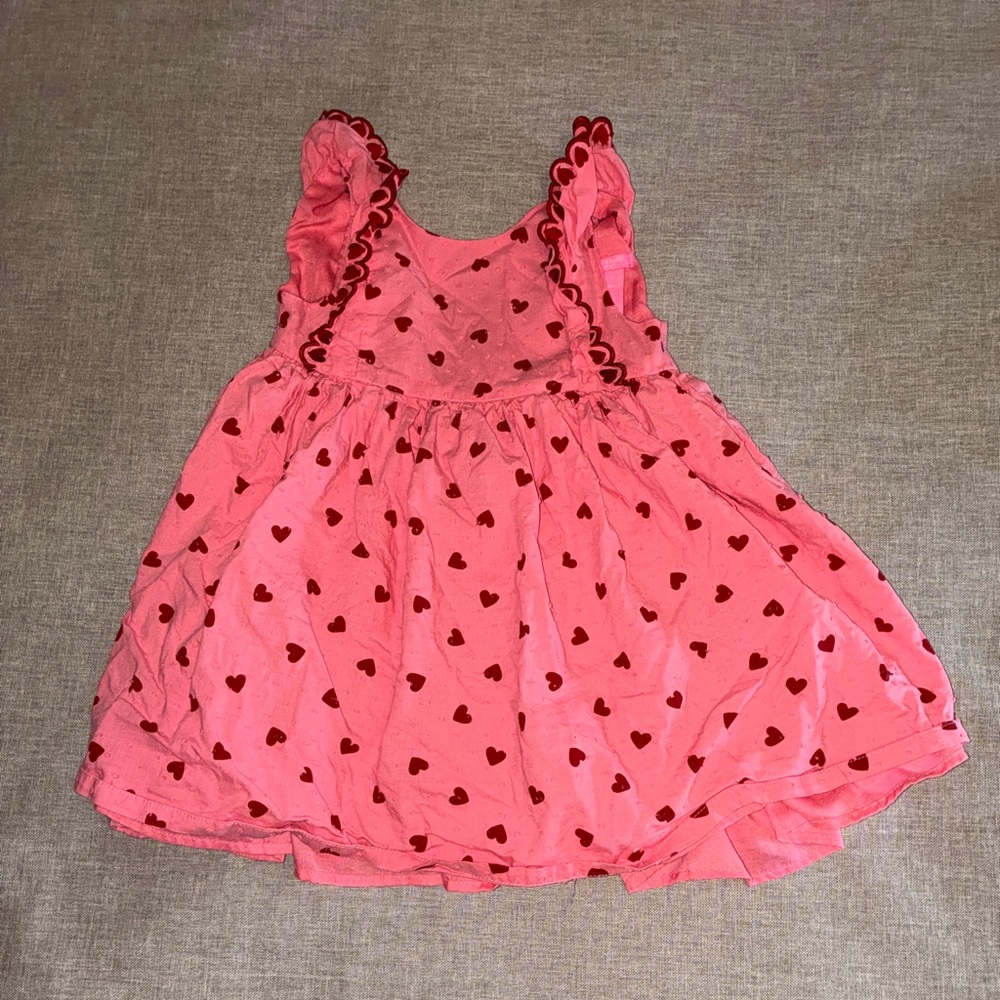 Isaac Mizrahi Pink Heart Print Ruffle Sleeve Dress